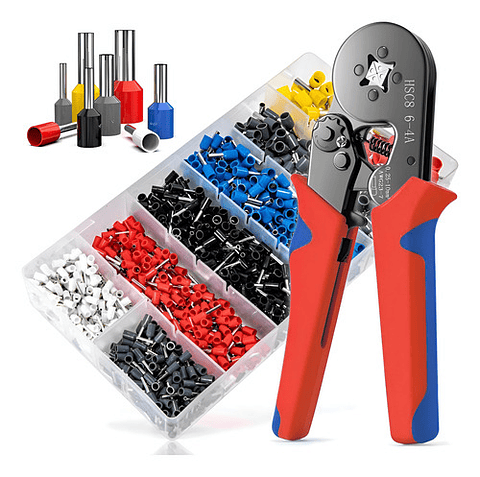 Set Alicate Crimpador + 1200 Terminales Alicates Crimpadora