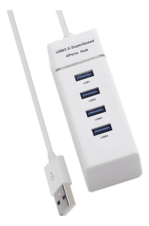 Hub Usb 3.0 4 Puertos 5 Gbps Superspeed Led Indicadores Rohs Color Blanco