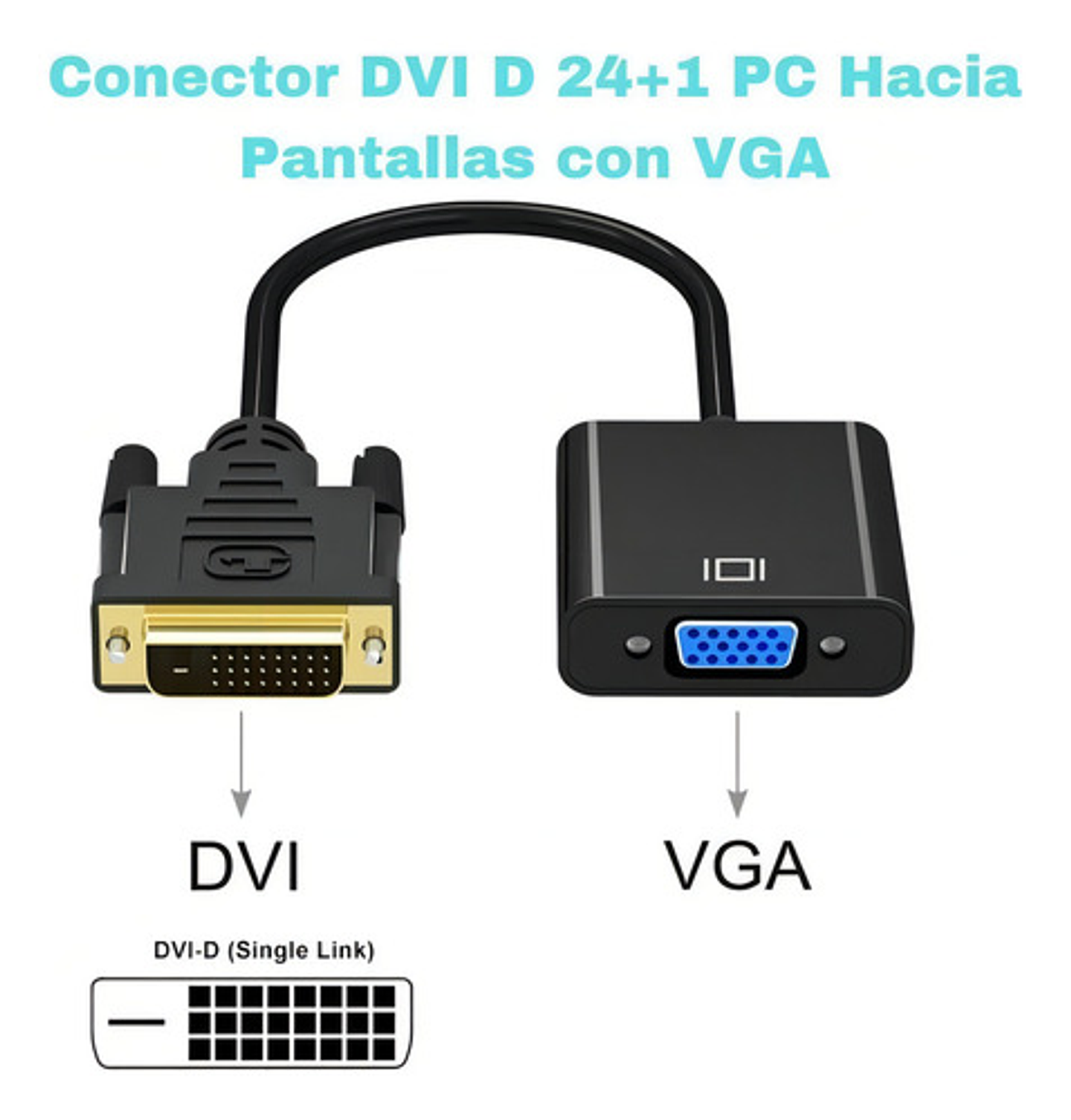 Adaptador Conversor Dvi-d 24+1 A Vga 1080p Vhex 4