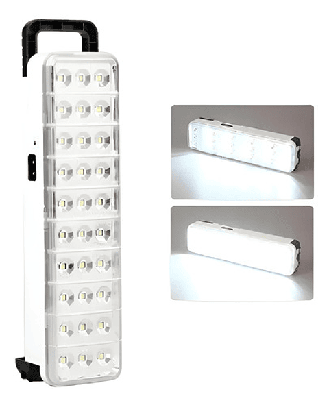 Lámpara Led 30w Emergencia Vhex Blanca Portátil