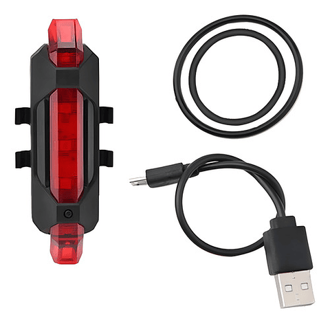 Luz Led + Usb Recargable Para Bicicleta Cloud Red