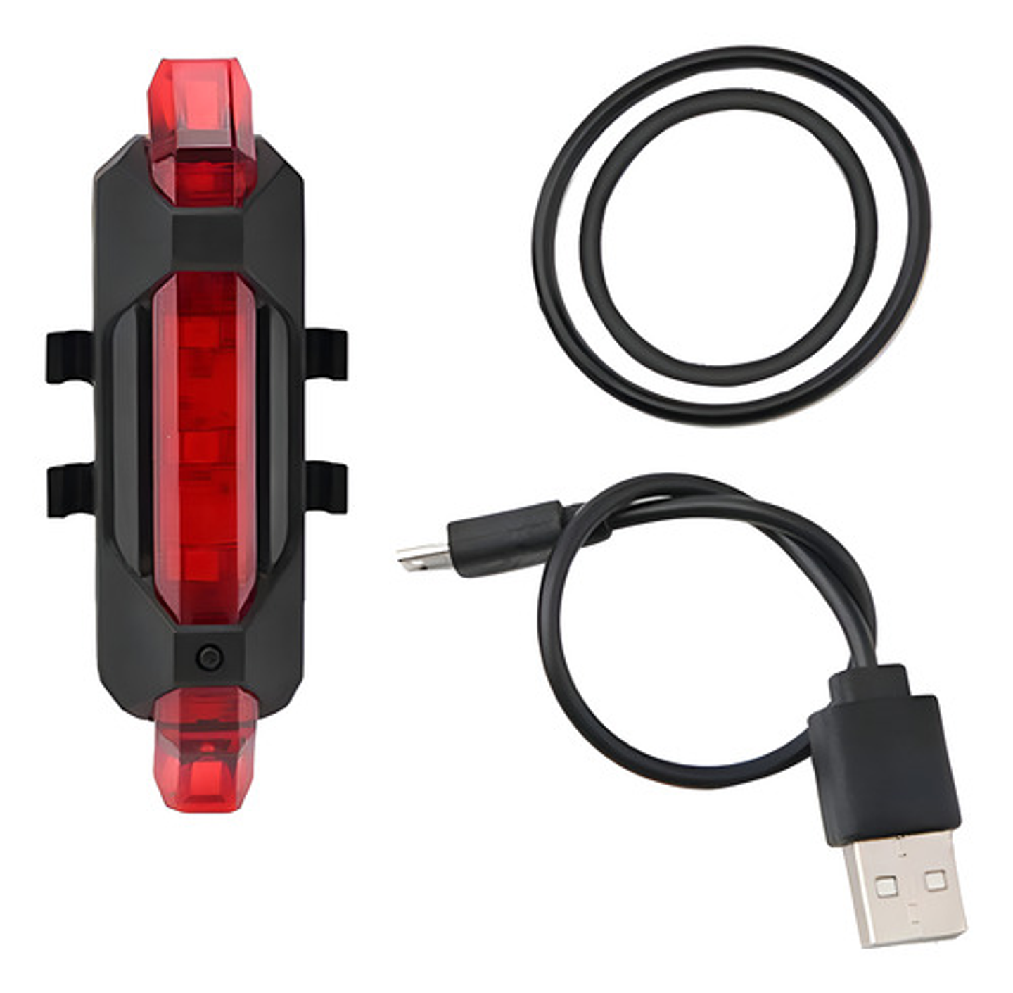 Luz Led + Usb Recargable Para Bicicleta Cloud Red 1
