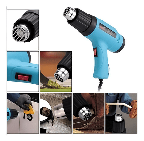 Pistola Aire Caliente Eshop 2000w Eléctrica 650°c 2 Velocidades Negra