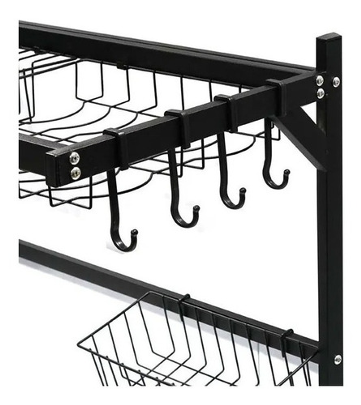 Escurridor De Platos Acero Inoxidable 2 Niveles Kitchen Rack Negro 85cm 3