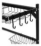 Escurridor De Platos Acero Inoxidable 2 Niveles Kitchen Rack Negro 85cm - Miniatura 3