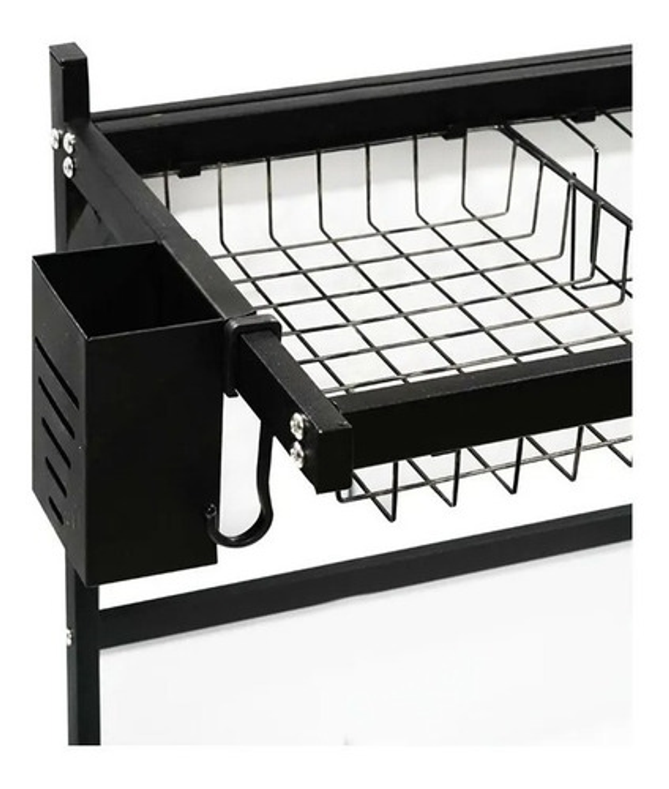 Escurridor De Platos Acero Inoxidable 2 Niveles Kitchen Rack Negro 85cm 4