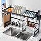 Escurridor De Platos Acero Inoxidable 2 Niveles Kitchen Rack Negro 85cm - Miniatura 7