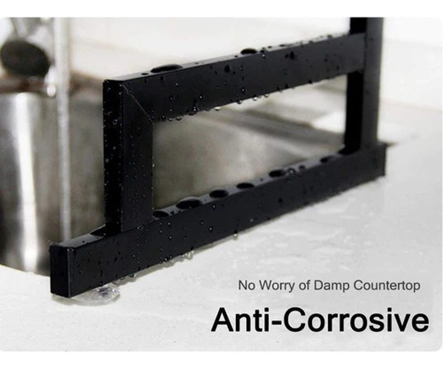 Escurridor De Platos Acero Inoxidable 2 Niveles Kitchen Rack Negro 85cm 11