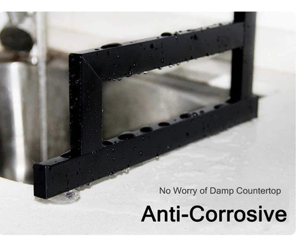 Escurridor De Platos Acero Inoxidable 2 Niveles Kitchen Rack Negro 85cm 11