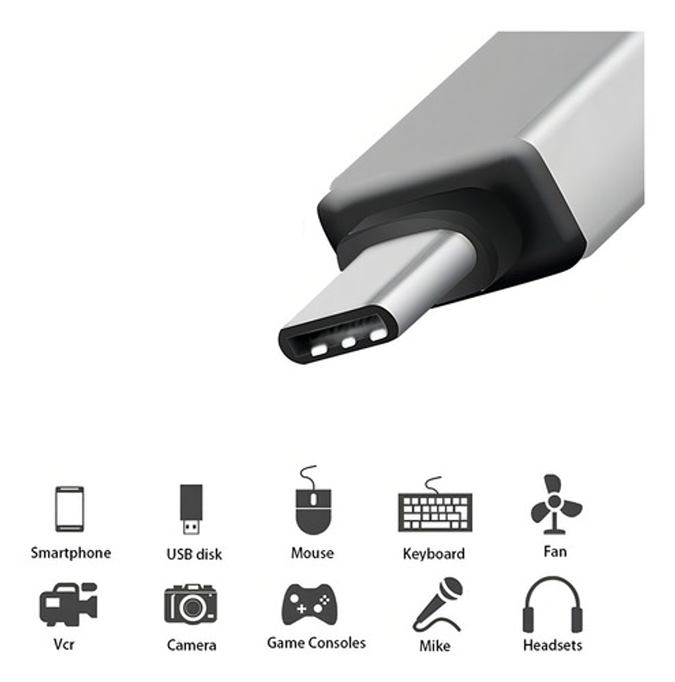 Adaptador Usb C A Usb 3.0 Brobotix Negro Para Macbooks Y Smartphones 4