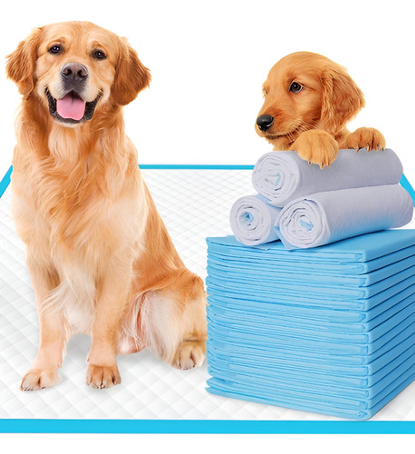 100 Pañales Tipo Sabanillas Mascotas Perros 45x60 Cms - Wuf Blanco 1