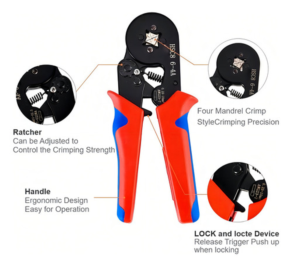 Set Alicate Crimpador + 1200 Terminales Alicates Crimpadora 5