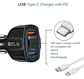Cargador Rápido Auto Doble Usb Y Tipo C Qc3.0 Negro Vhex - Miniatura 6