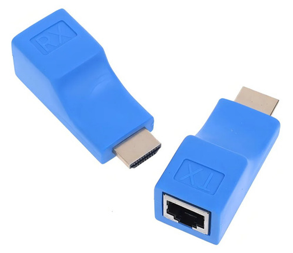 Extensor Hdmi 30 Mts Ethernet Cable Rj45 Cat 6 4k 2k Full Hd 1080p Por Utp Dvr Camaras Vhex 4