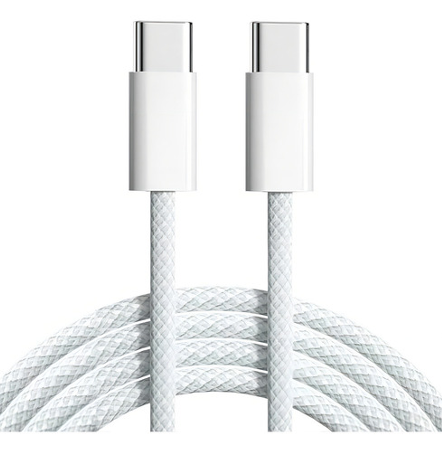 Cable Tipo-c A Tipo-c, 2m, 60w, Trenzado, Blanco 1