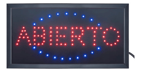 Letreros Luminoso Led Abierto Color De La Luz Colores Vhex
