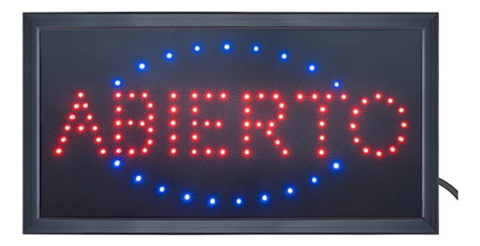 Letreros Luminoso Led Abierto Color De La Luz Colores Vhex 1