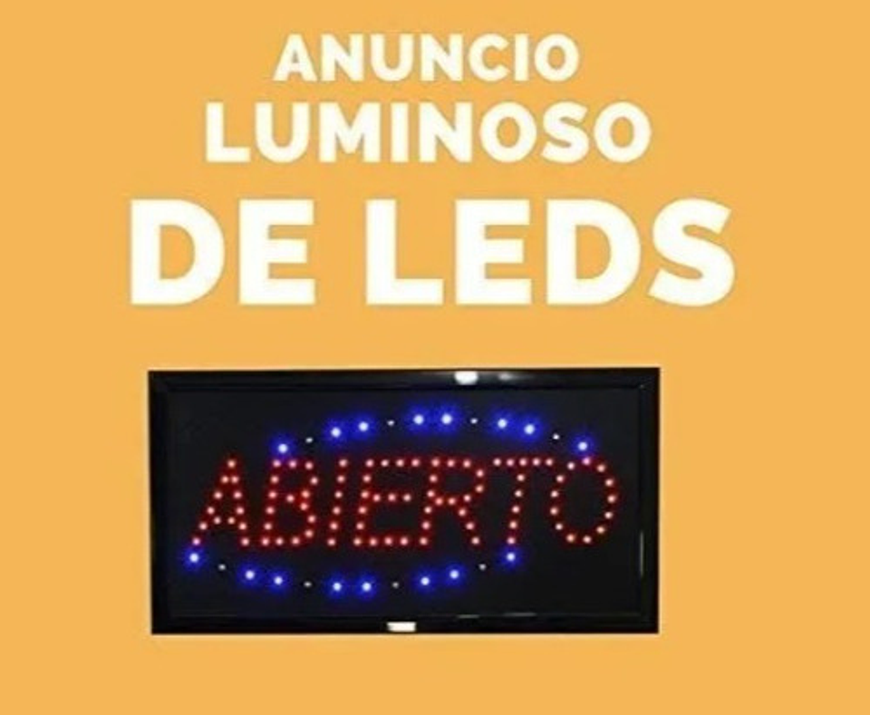 Letreros Luminoso Led Abierto Color De La Luz Colores Vhex 2