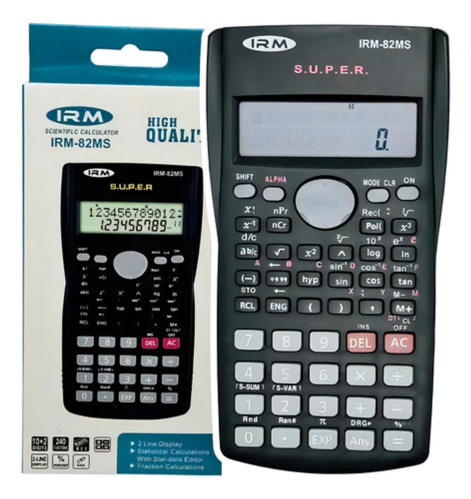 Calculadora Científica Matemática 240 Funciones Color Negro 1