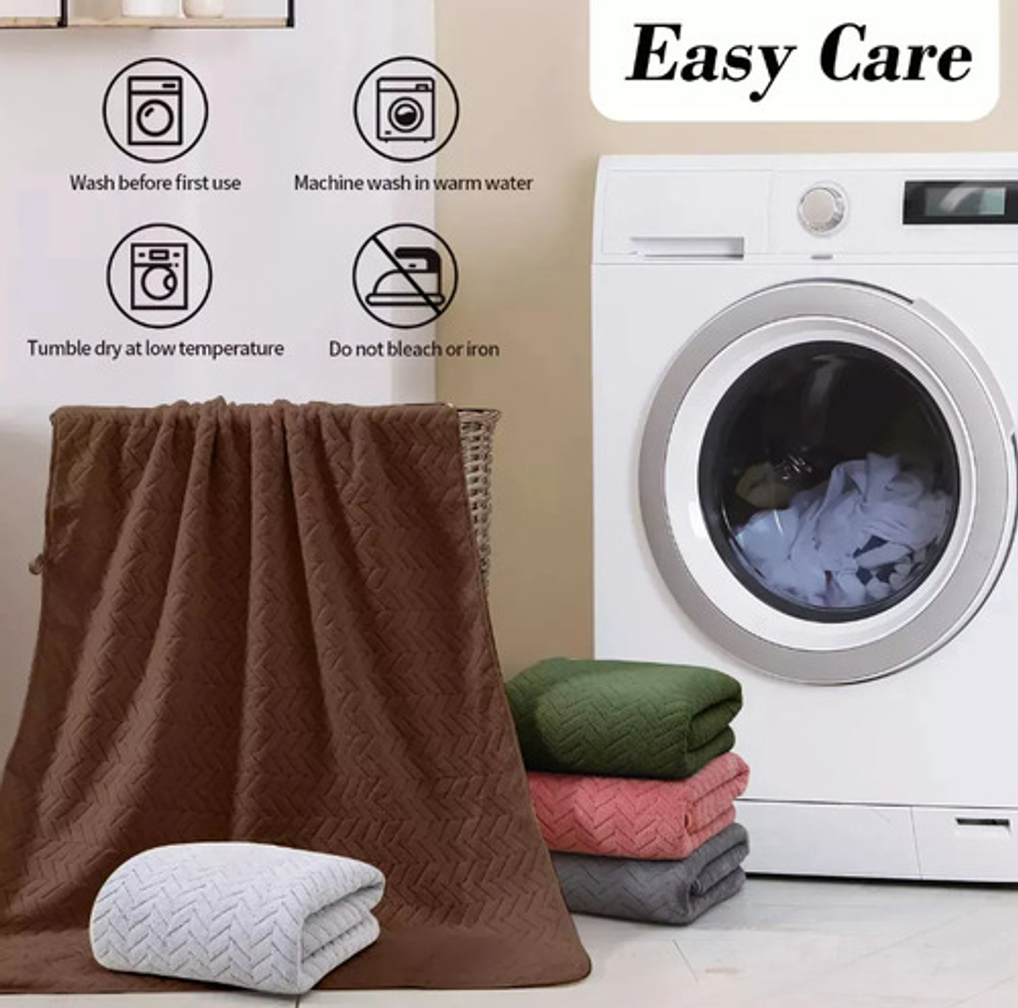 Juego De 2 Toallas De Baño Toalla Mano Altamente Absorbentes Vhex 2