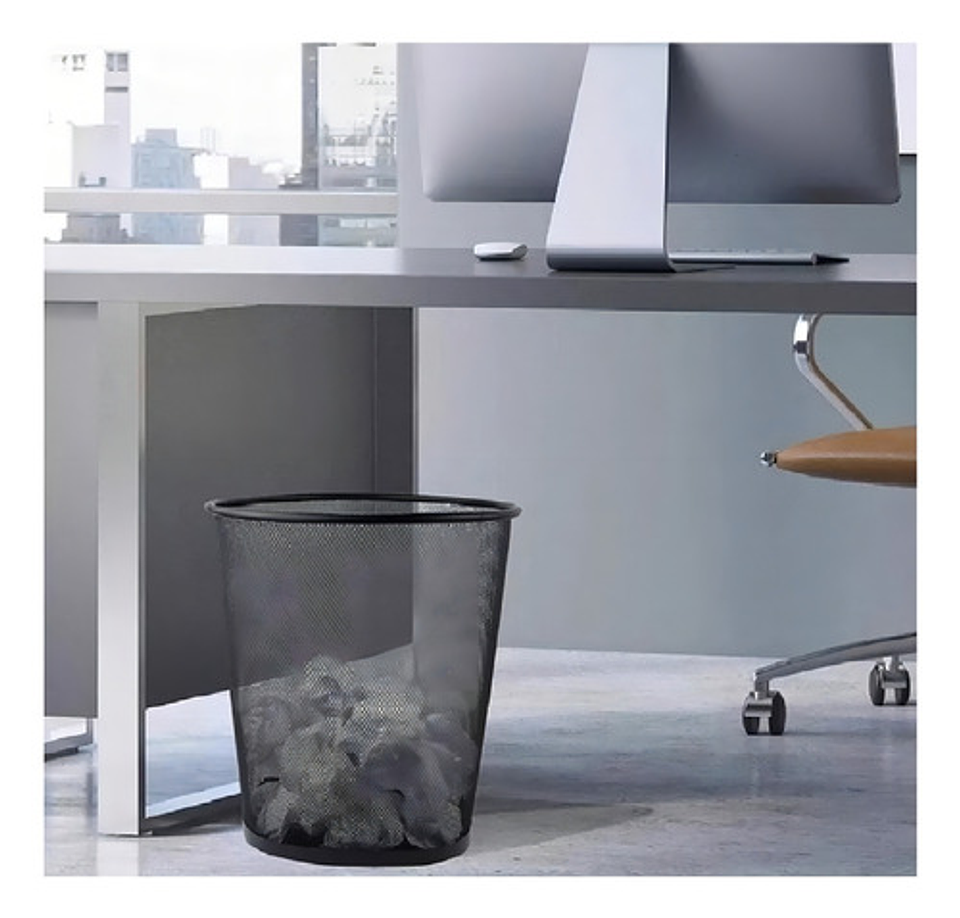Basurero Papelera Canasta Metálico Para Oficina Dormitorio Color Negro 5