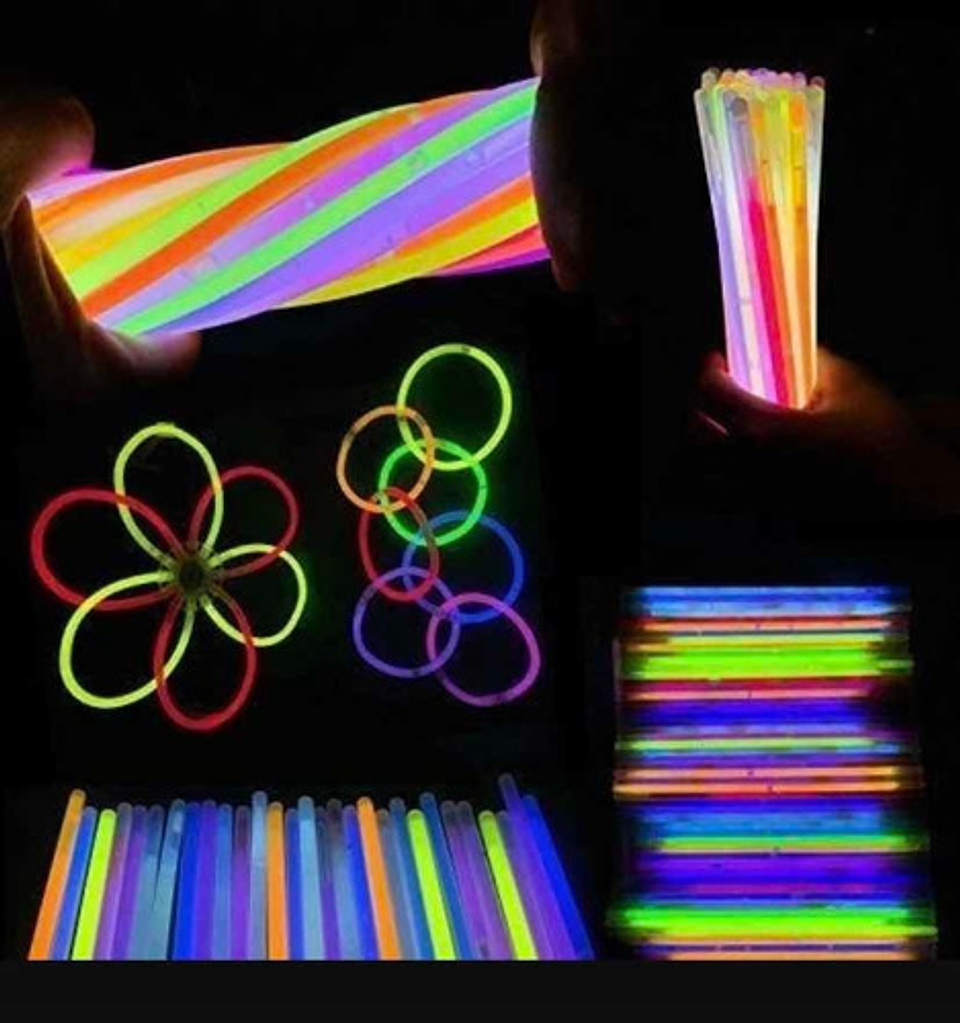 100 Pulseras Flúor Fiestas Neón Tik Tok Brillan En Oscuridad 7