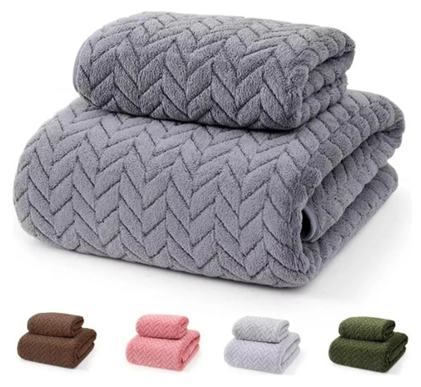 Juego De 2 Toallas De Baño Toalla Mano Altamente Absorbentes Vhex 1