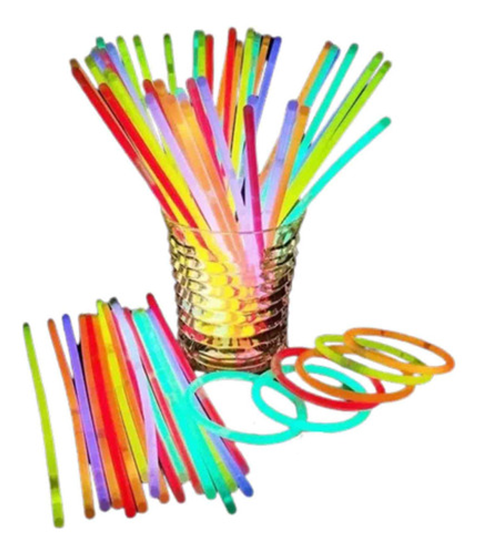 100 Pulseras Flúor Neón Tik Tok Brillan En Oscuridad 2