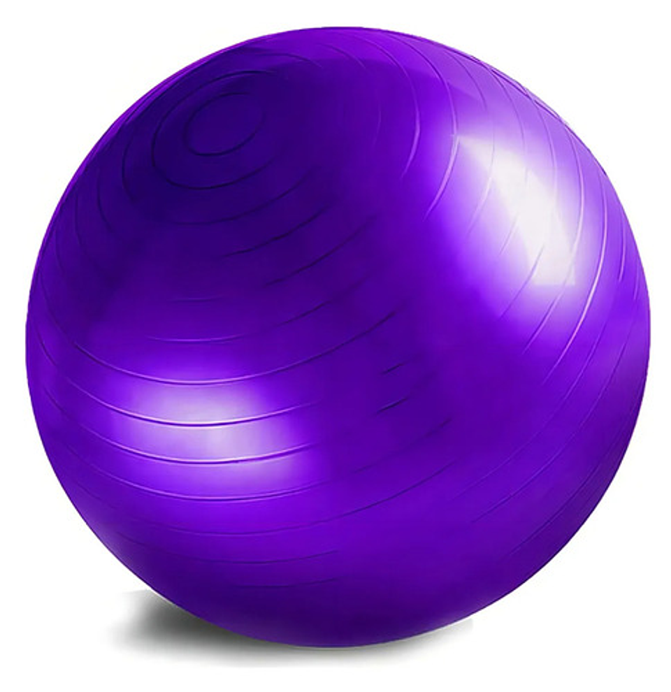Pelota Balon 75 Cm Pilates Yoga Con Inflador Pelotas Color Morado Vhex Violeta 1