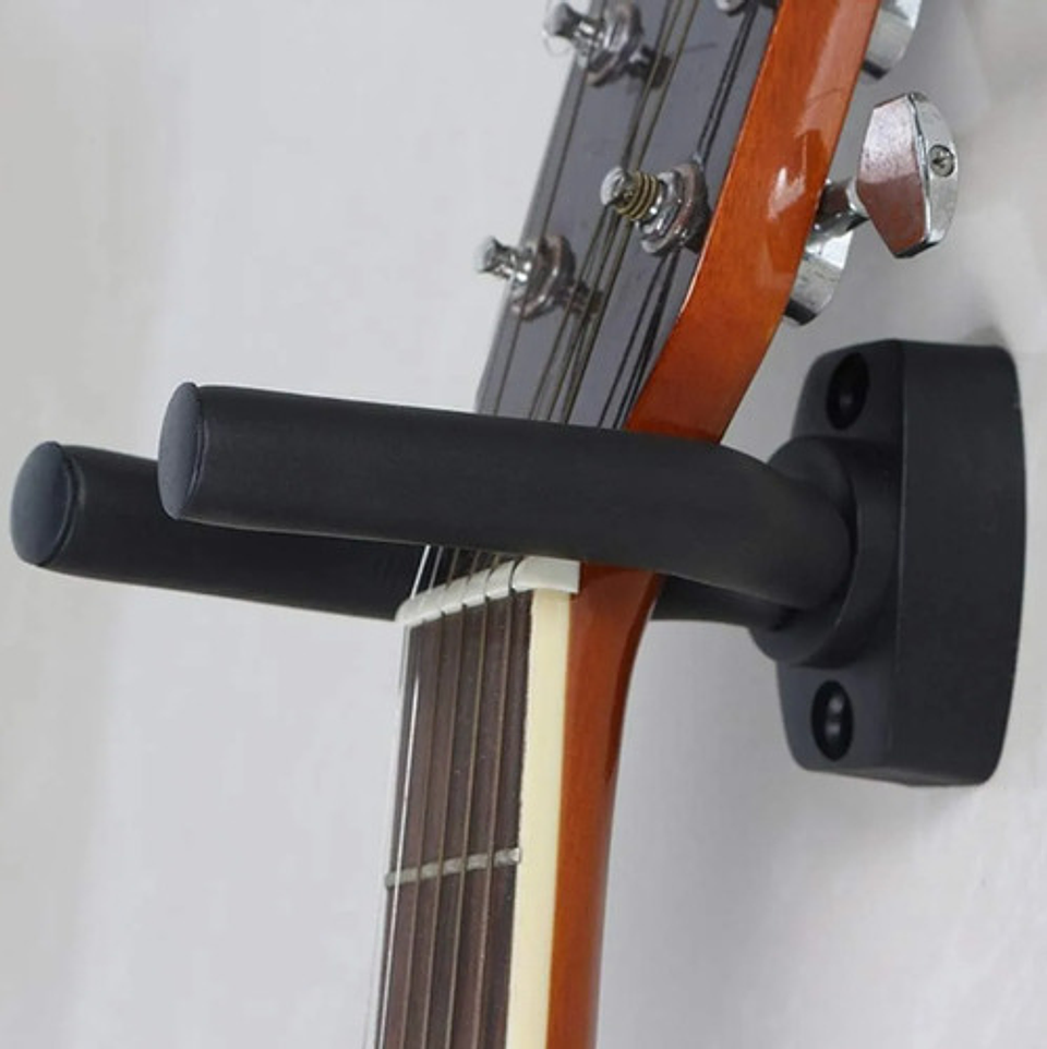 Pack 4 Soporte Colgador De Pared Para Guitarra Anticaída Negro Vhex 3