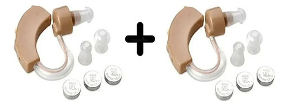 Pack 2 Audifonos Para Sordera Sordo Aumento De Audición Beige 1