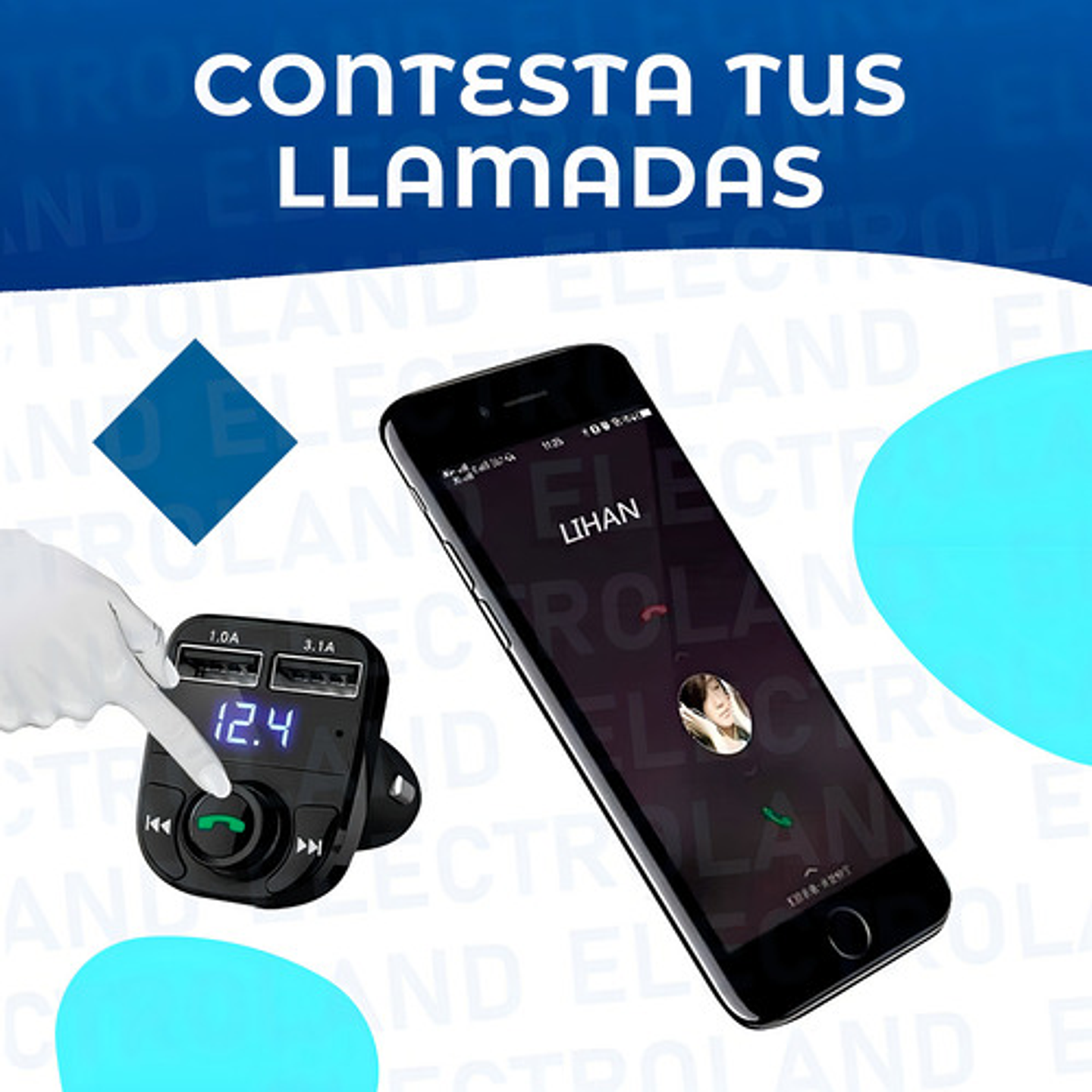 Adaptador Bluetooth Para Auto Reproductor Mp3 Transmisor Fm  4