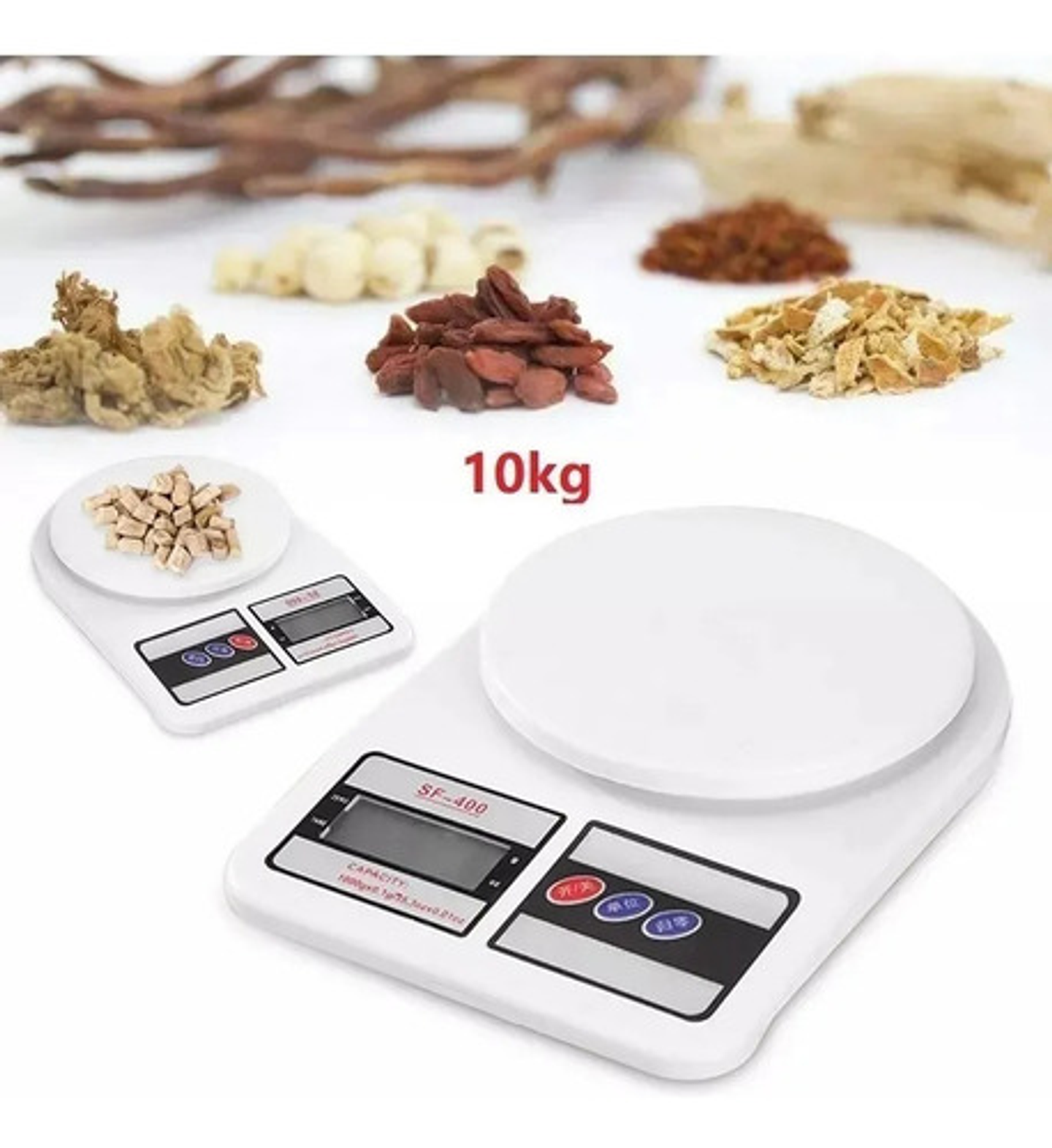 Balanza Pesa Digital Para Cocina Comercio 1g A 10kg / 227003 Capacidad Máxima 10 G Color Blanco 10 Kg 2