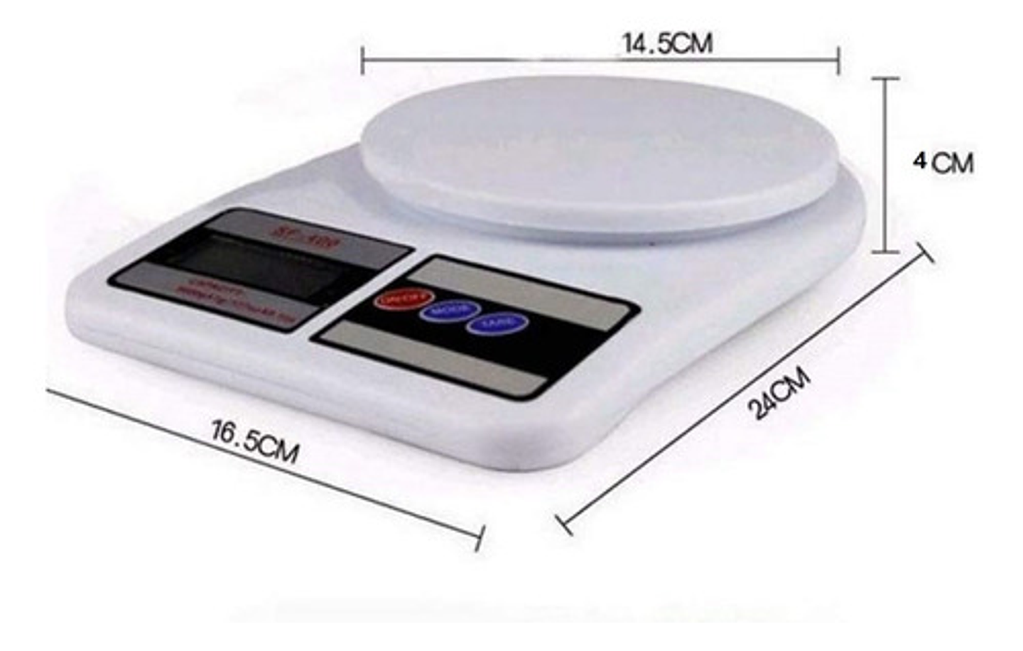 Balanza Pesa Digital Para Cocina Comercio 1g A 10kg / 227003 Capacidad Máxima 10 G Color Blanco 10 Kg 6