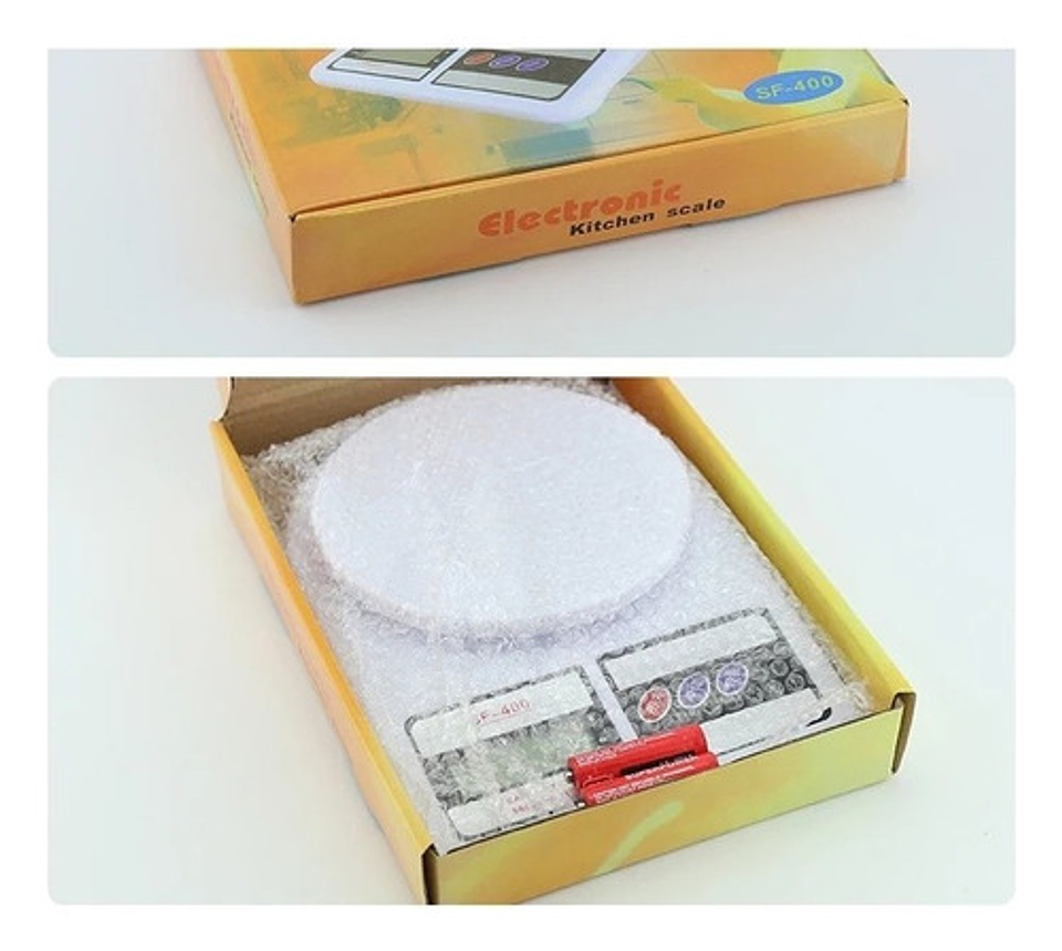 Balanza Pesa Digital Para Cocina Comercio 1g A 10kg / 227003 Capacidad Máxima 10 G Color Blanco 10 Kg 7