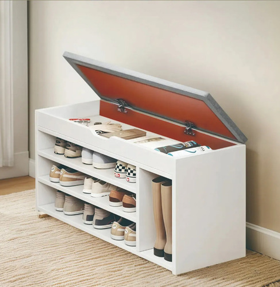 Zapatero Organizador Banca Probador 51x80x30cm Blanco Vhex 1