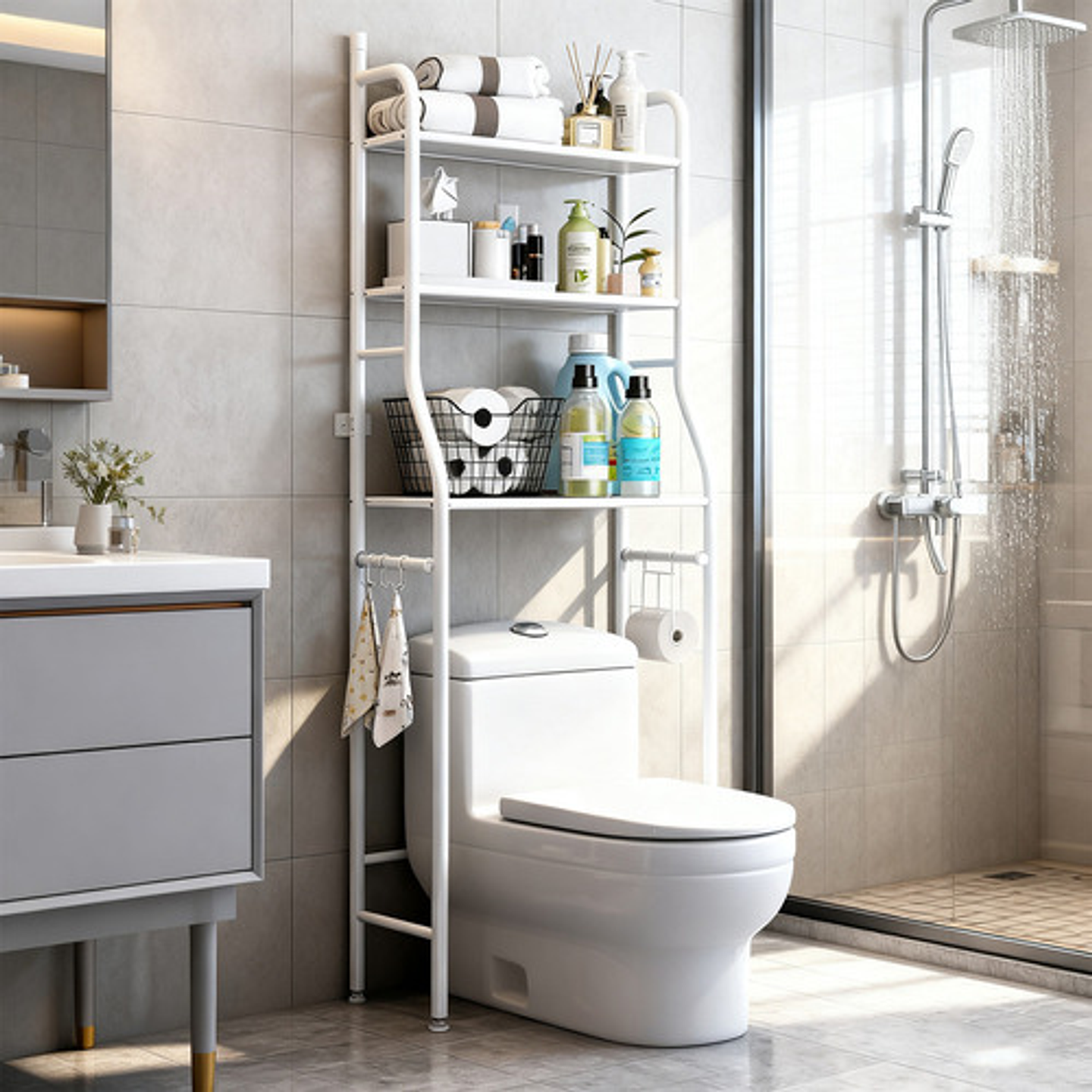 Estante Mueble Organizador De Baño 3nvl Color Colores Blanco 6