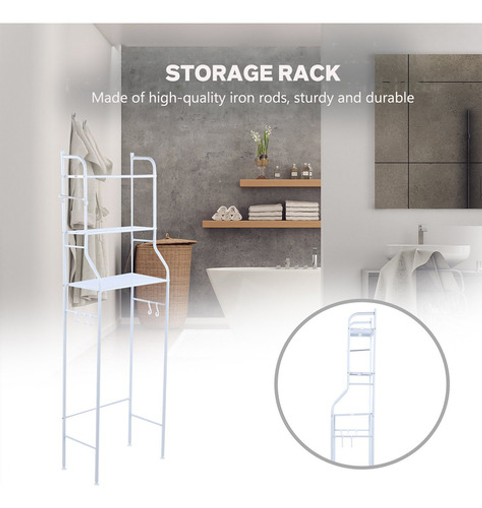 Estante Mueble Organizador De Baño 3nvl Color Colores Blanco 7