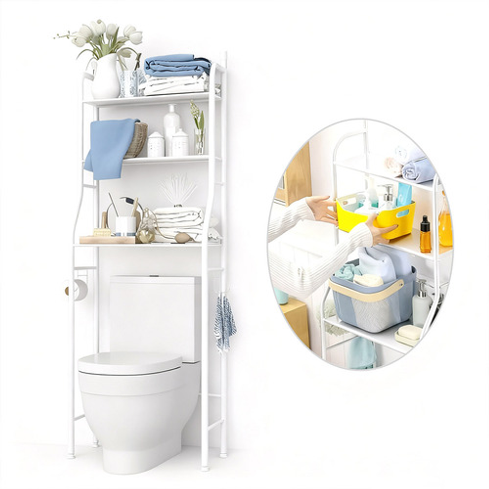Estante Mueble Organizador De Baño 3nvl Color Colores Blanco 8
