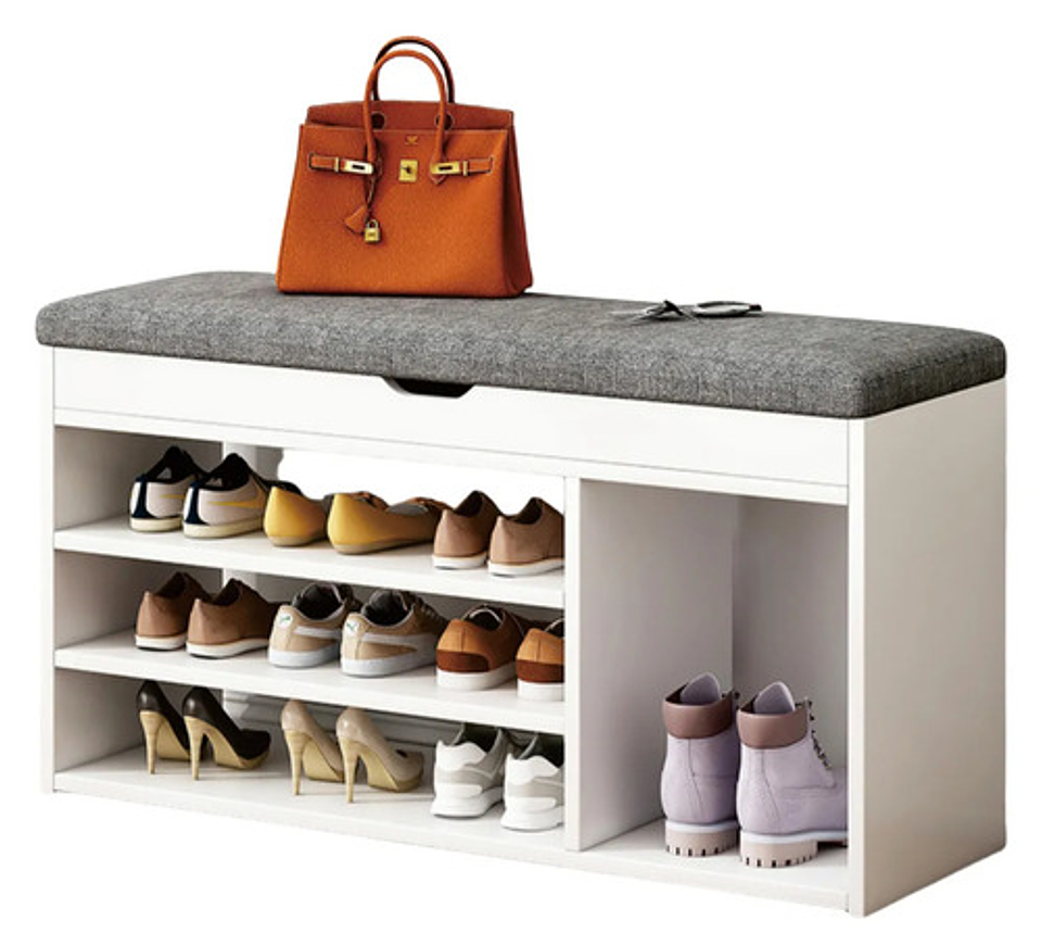 Zapatero Organizador Banca Probador 51x80x30cm Blanco Vhex 5