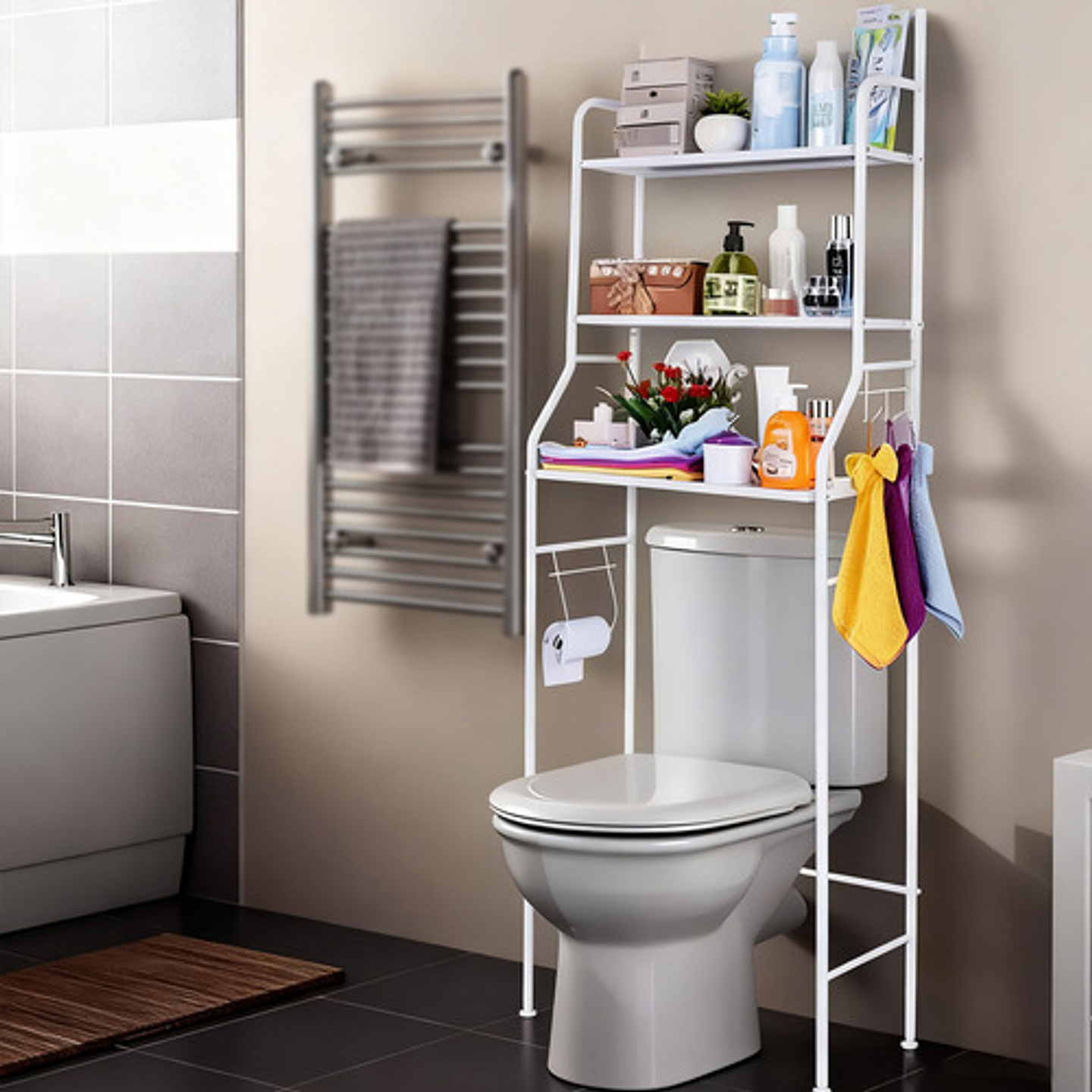 Estante Mueble Organizador De Baño 3nvl Color Colores Blanco 2