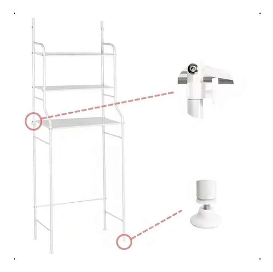 Estante Mueble Organizador De Baño 3nvl Color Colores Blanco 7
