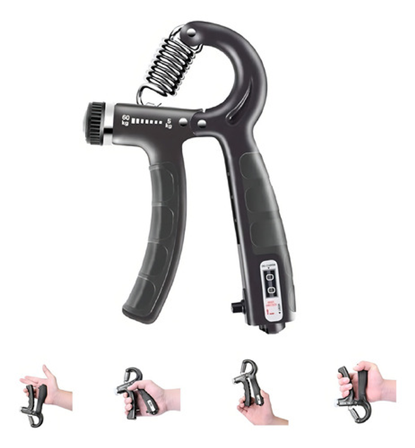 Ejercitador De Mano Muñeca Y Antebrazo Hand Grip Ajustable Color Negro 1