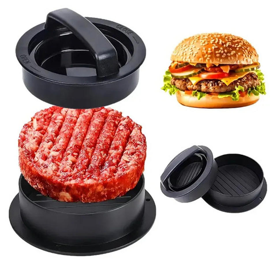 Prensa Para Hamburguesas Molde Para Sándwiches Antiadherente Vhex Negro 1