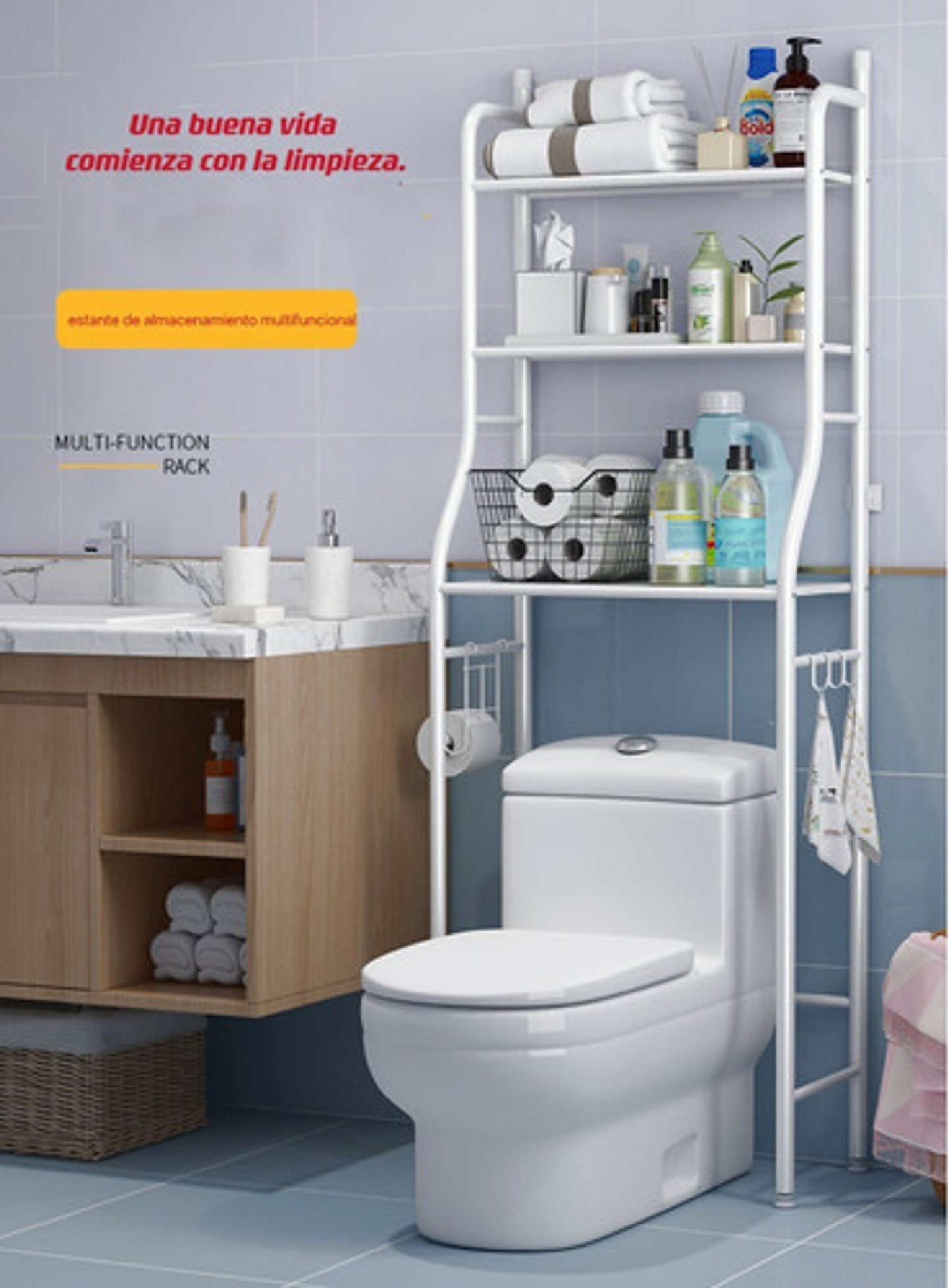 Estante Mueble Organizador Baño 3 Niveles Repisa Nanmao Colo 10