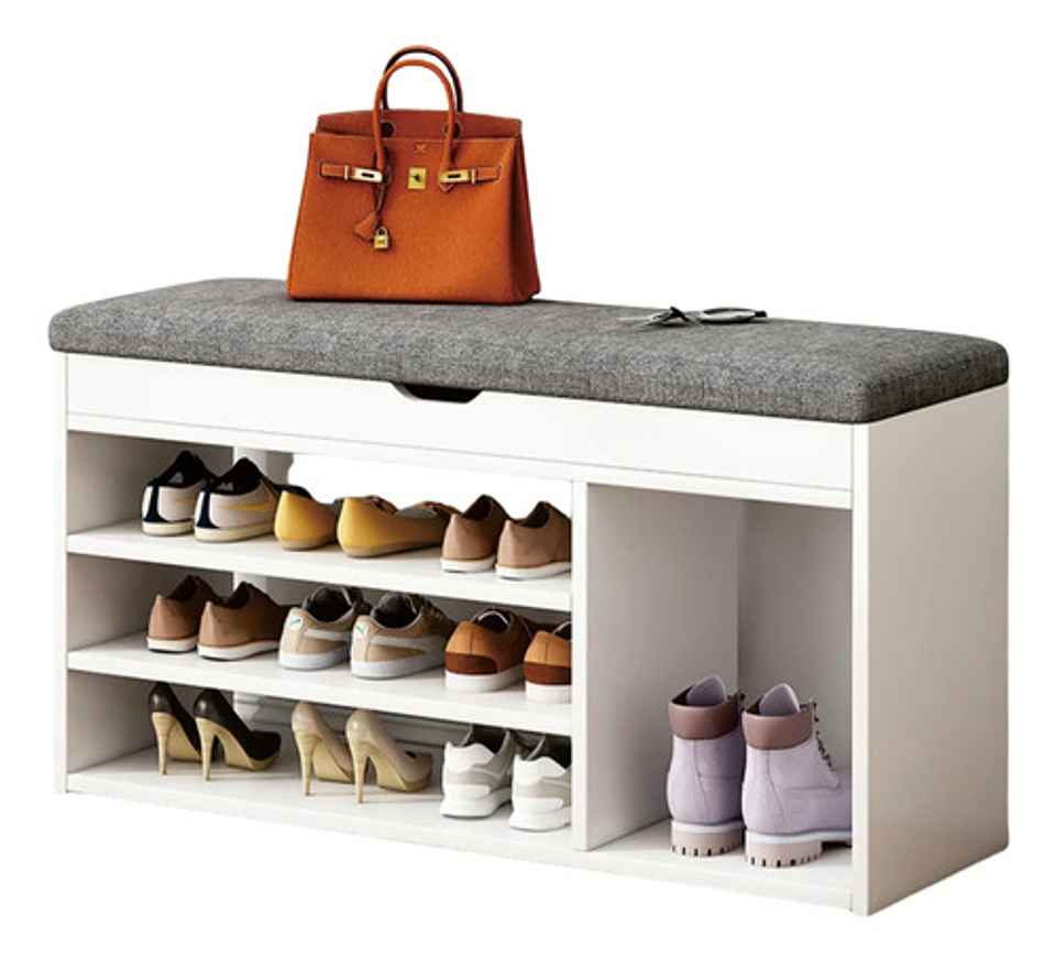 Zapatero Organizador Banca Probador 51x80x30cm Blanco 4