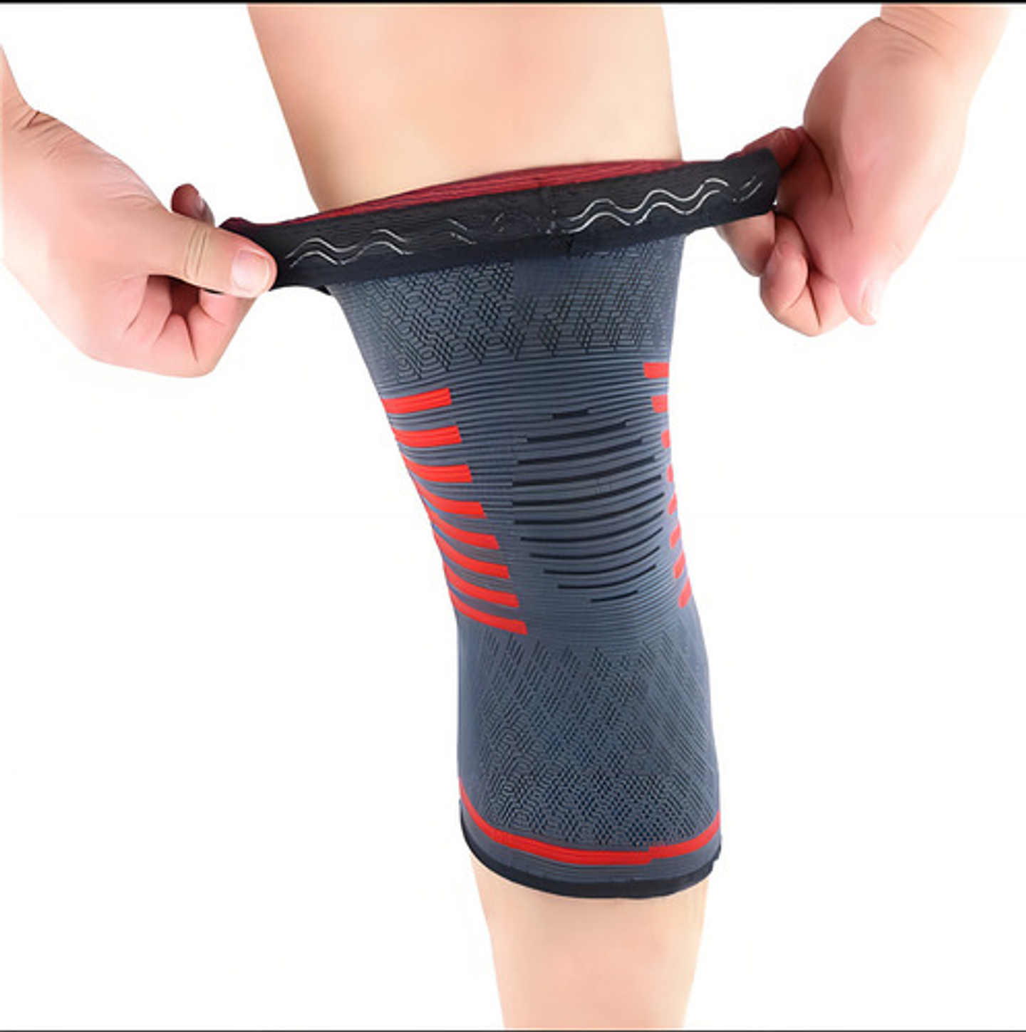 Rodillera De Compresión Con Fibra De Cobre Multiproposito Color Rojo 1