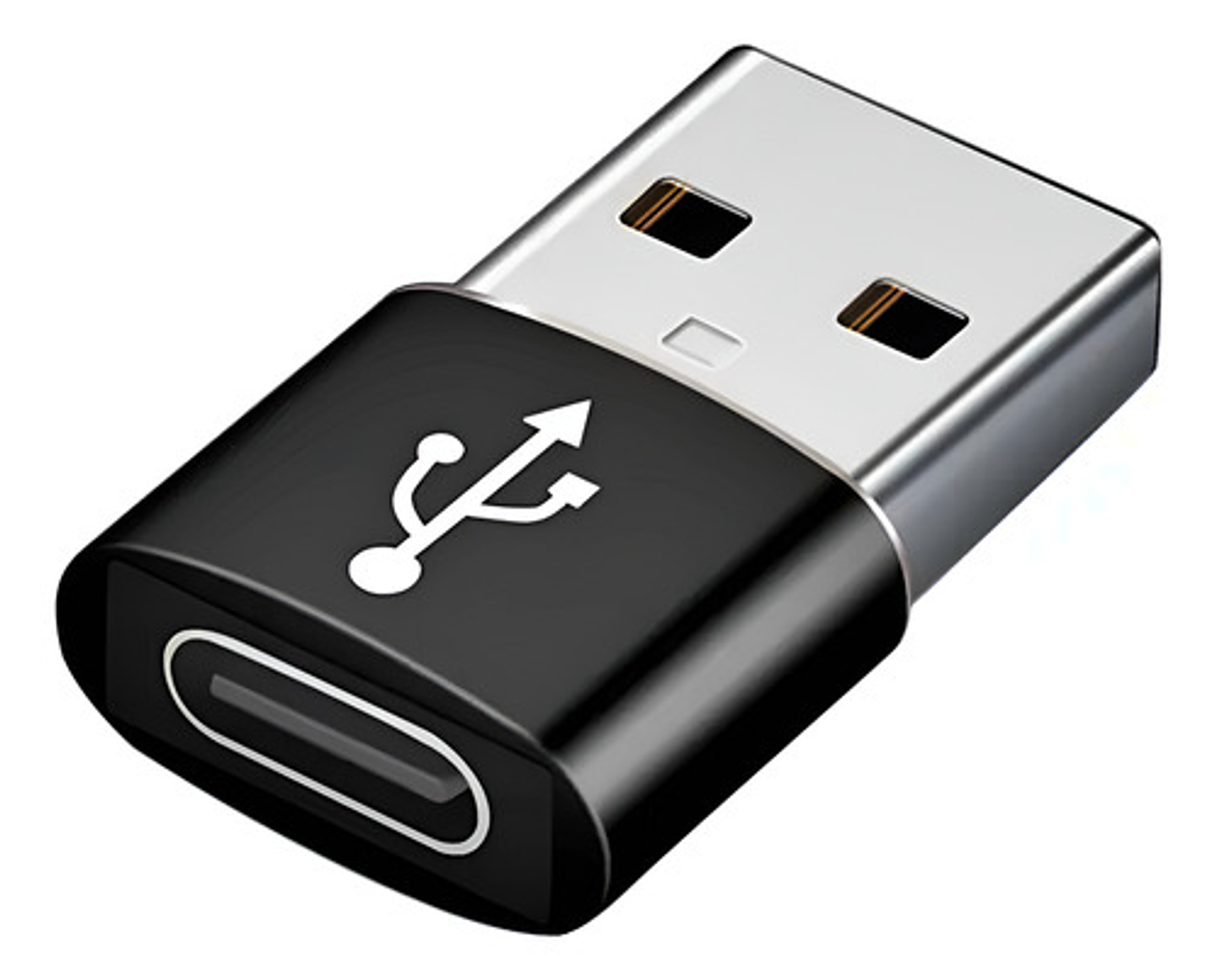 Adaptador Usb Tipo C Hembra A Usb Macho Otg Carga Rápida Y Datos Negro 1
