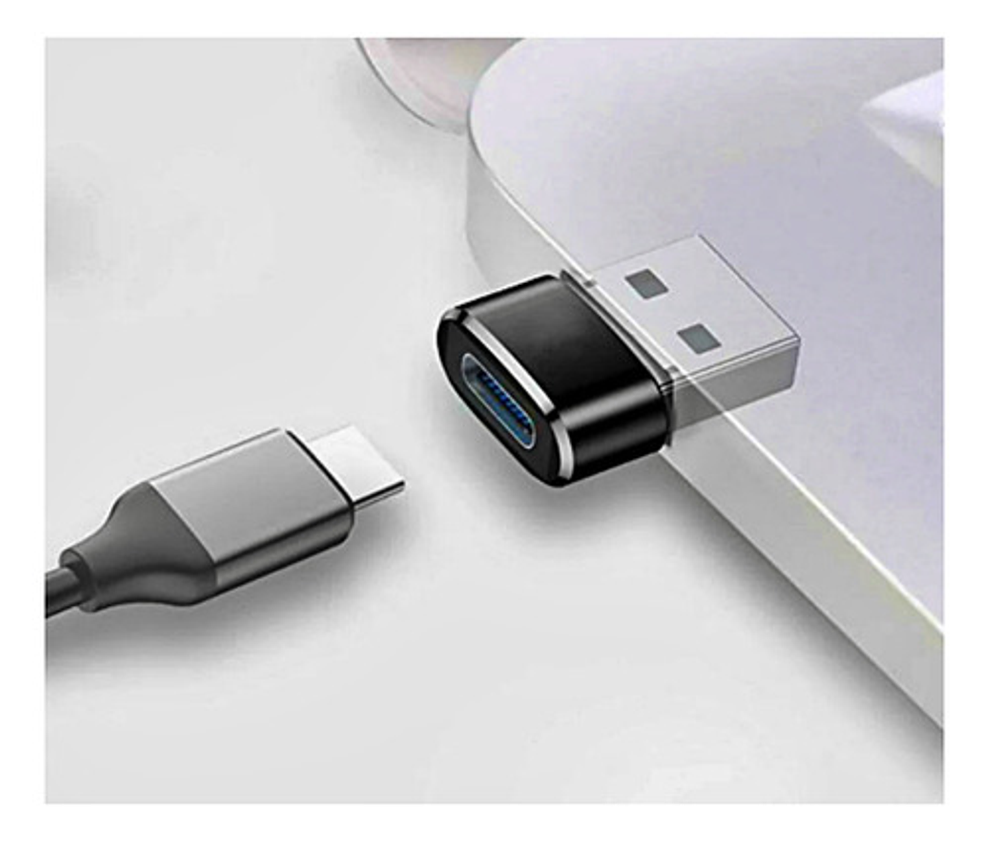 Adaptador Usb Tipo C Hembra A Usb Macho Otg Carga Rápida Y Datos Negro 2