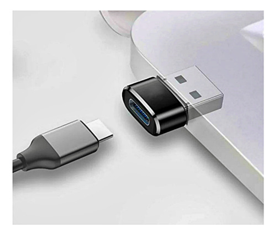 Adaptador Usb Tipo C Hembra A Usb Macho Otg Carga Rápida Y Datos Negro 2